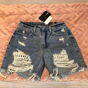 Fashion Nova poppy distressed boyfriend shorts